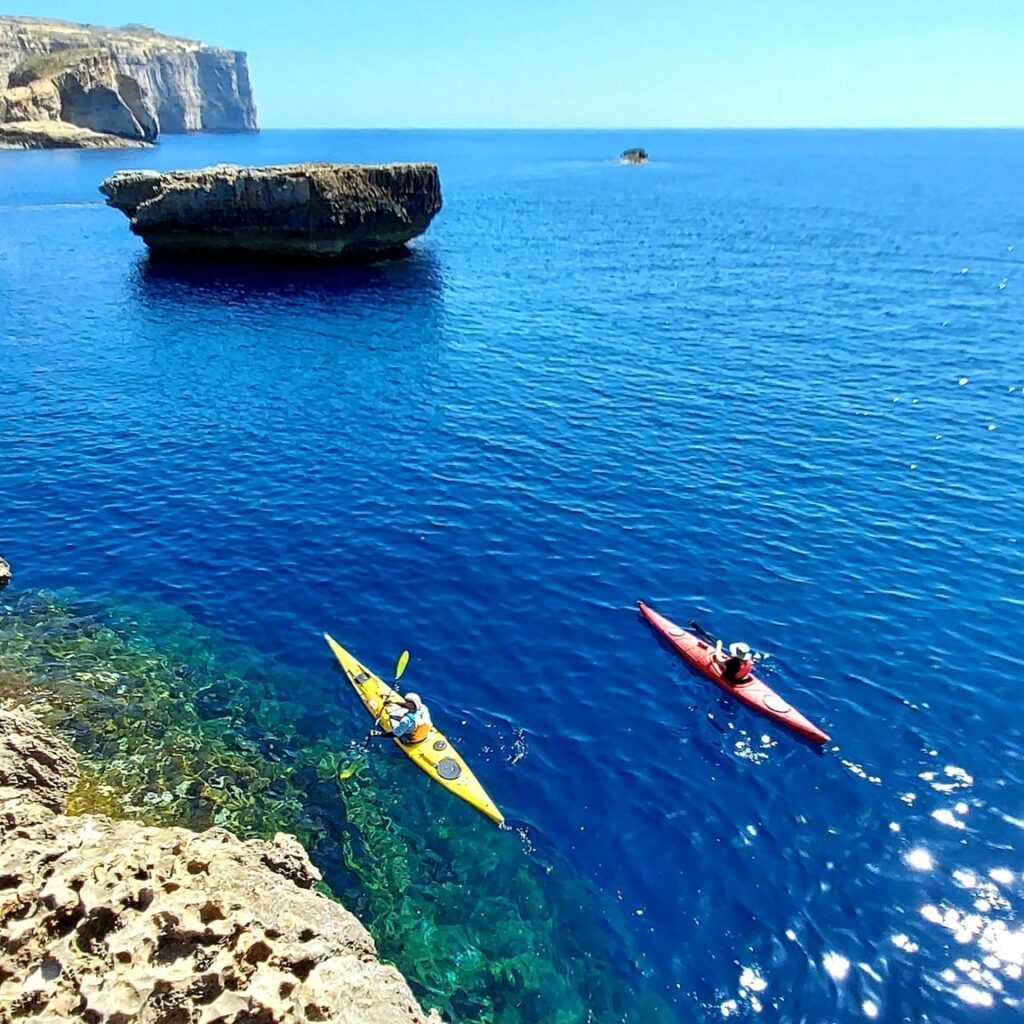 Kayaking around Gozo